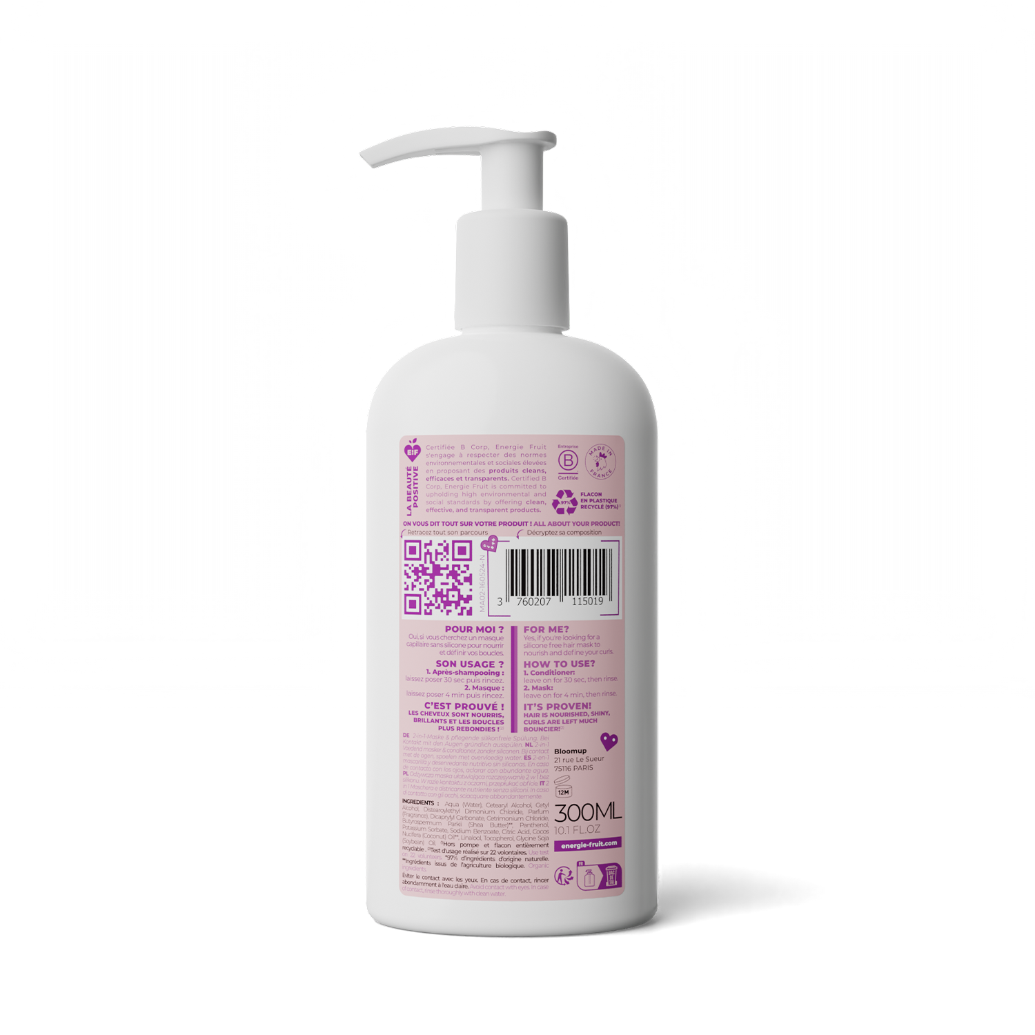 Curl coco 2 en 1 masque & démêlant nutri boucles dos