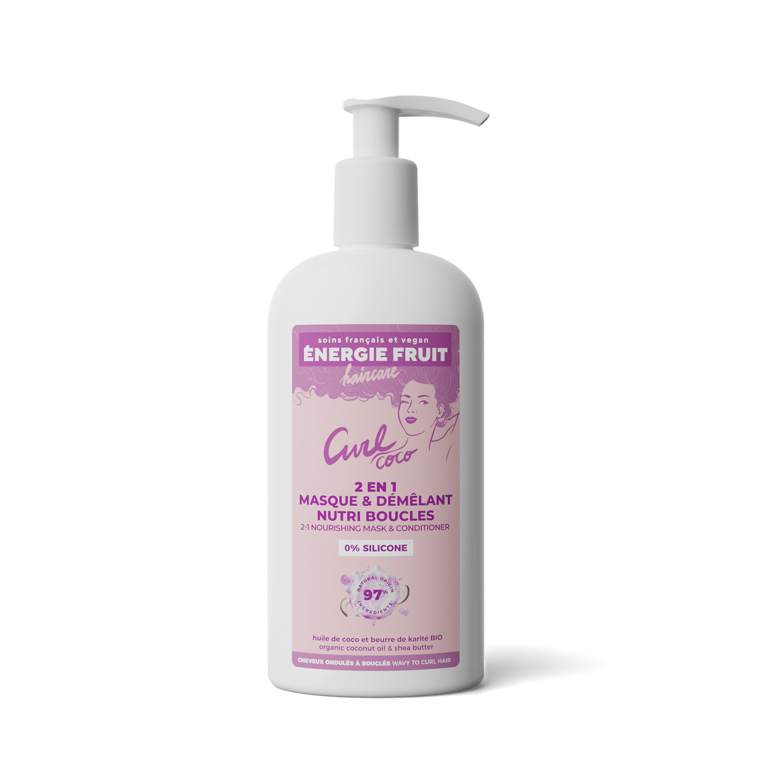Curl coco 2 en 1 masque & démêlant nutri boucles face