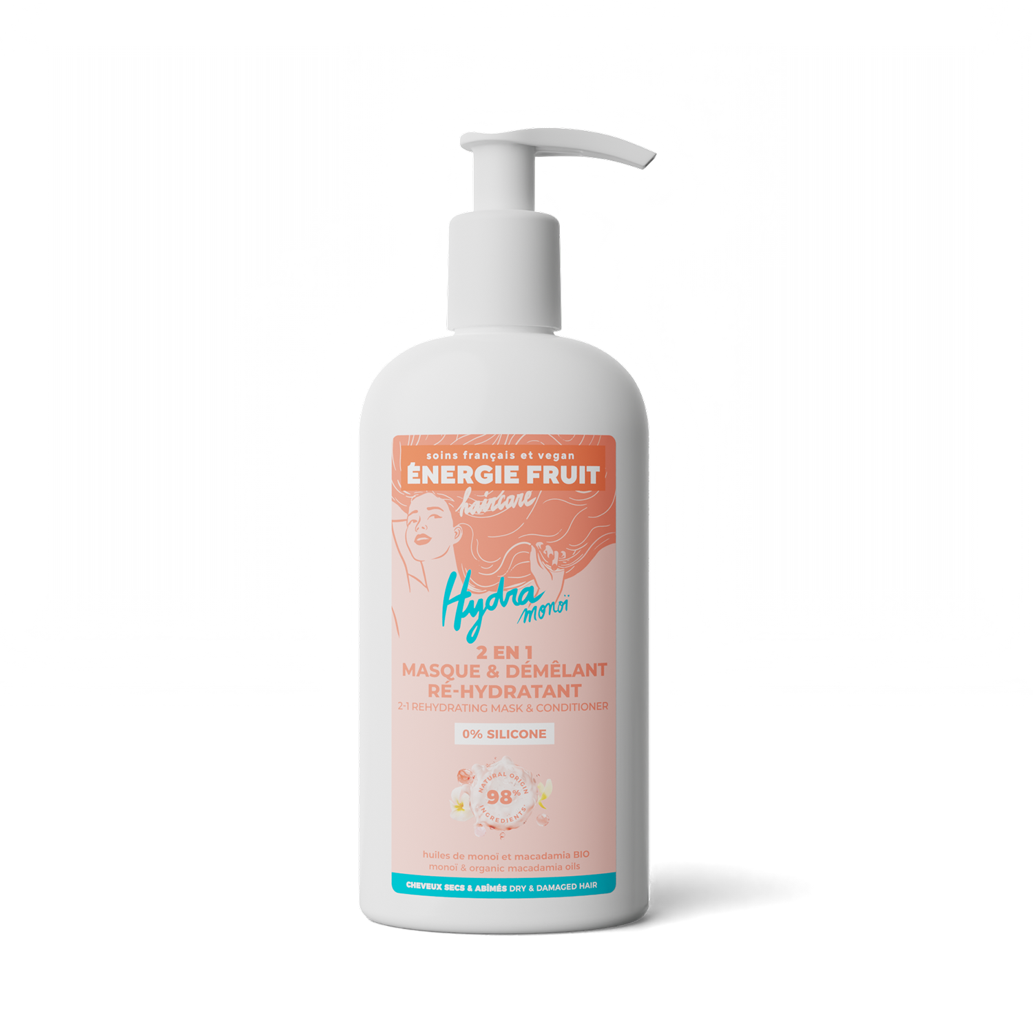 Hydra monoï 2 en 1 masque & démêlant ré-hydratant face