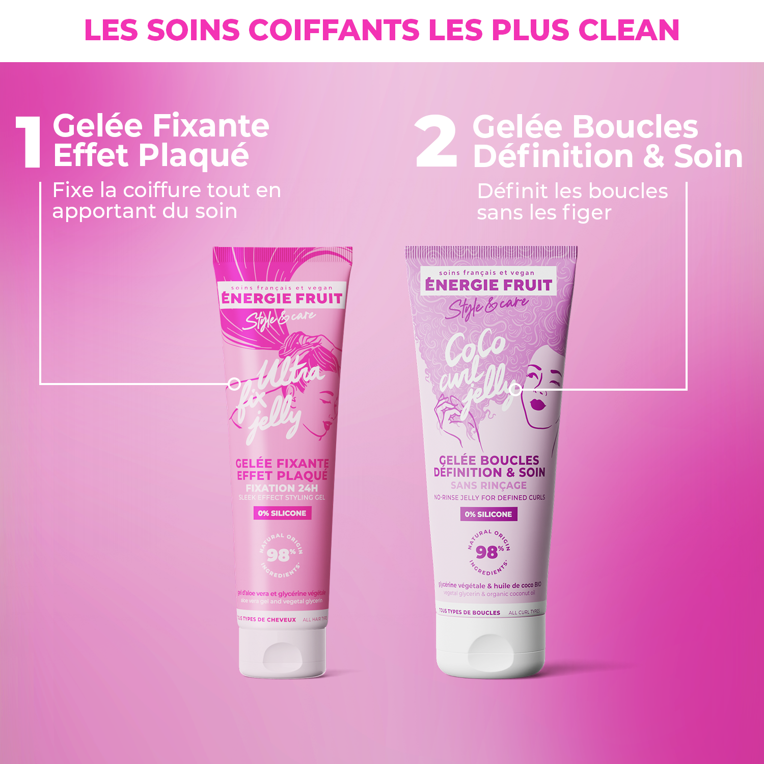 Ultra fix jelly gelée fixante effet plaqué et coco curl jelly