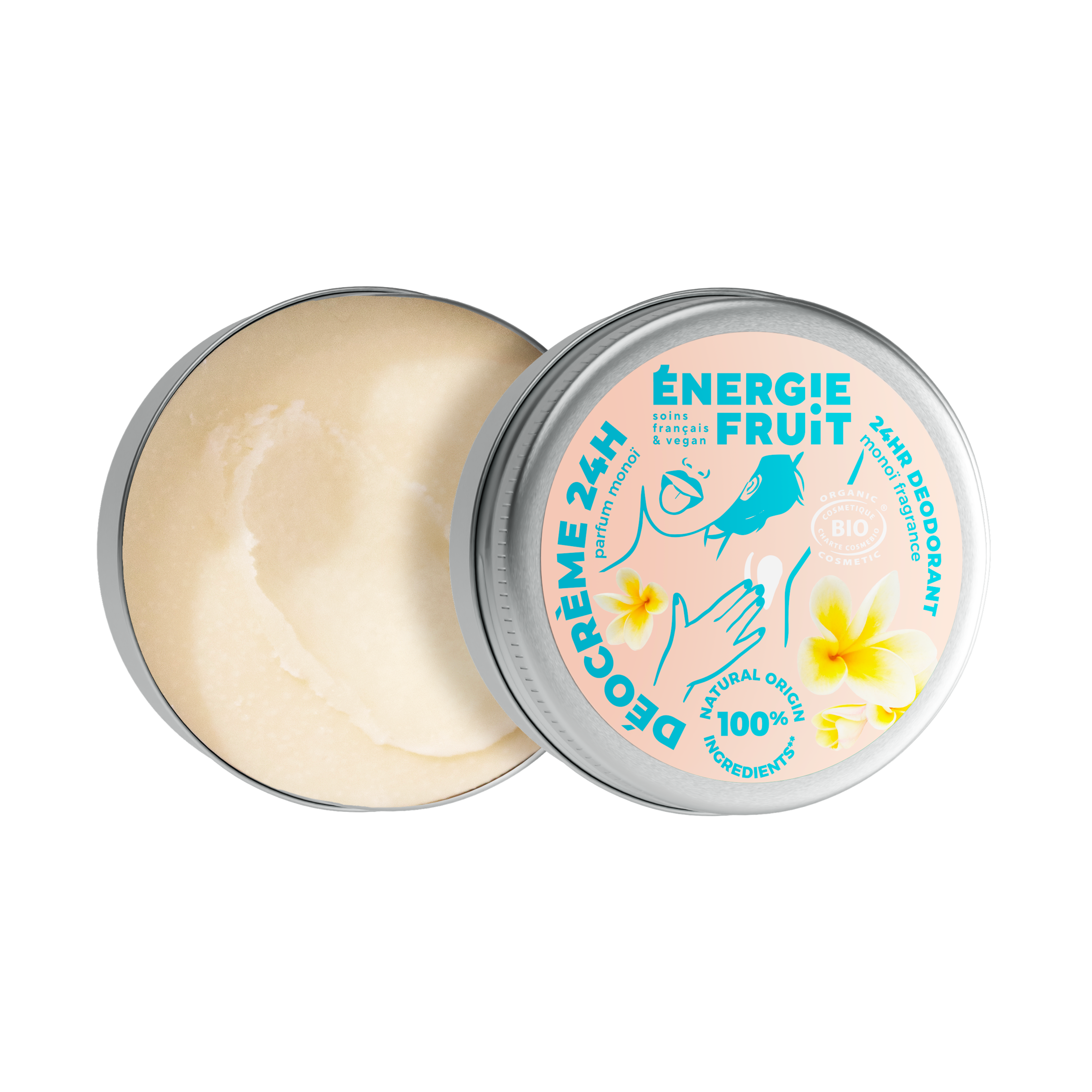 Organic cream deodorant - 24-hour effectiveness with monoi