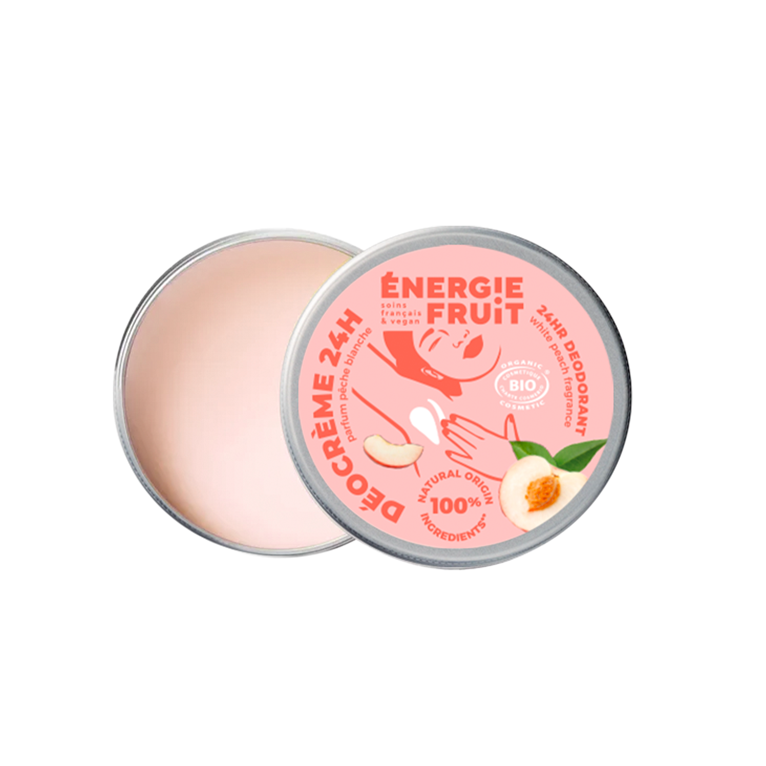 DÉOCRÈME 24H PARFUM PÊCHE - CERTIFIÉ BIO ECOCERT