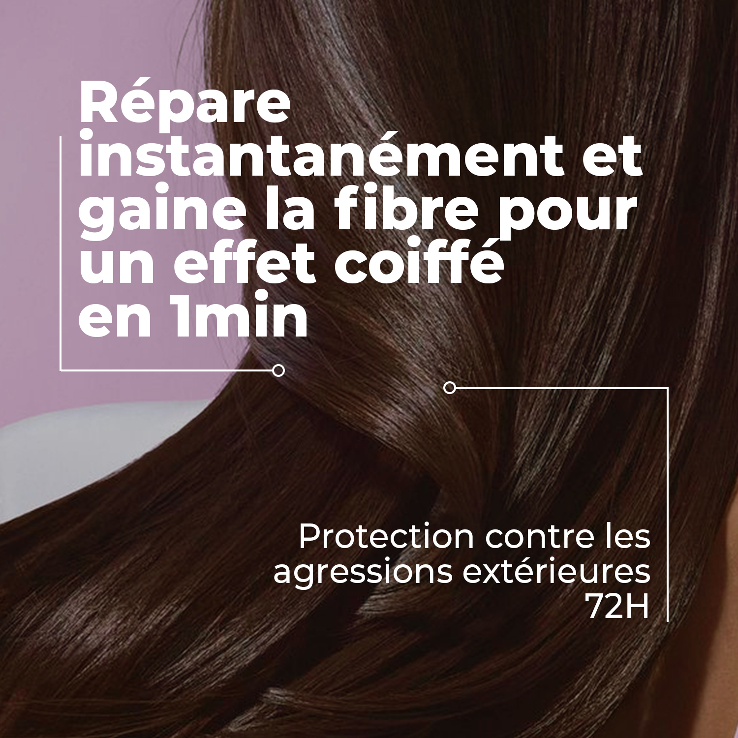Cheveux réparées grâce au Sérum SOS repair collagène