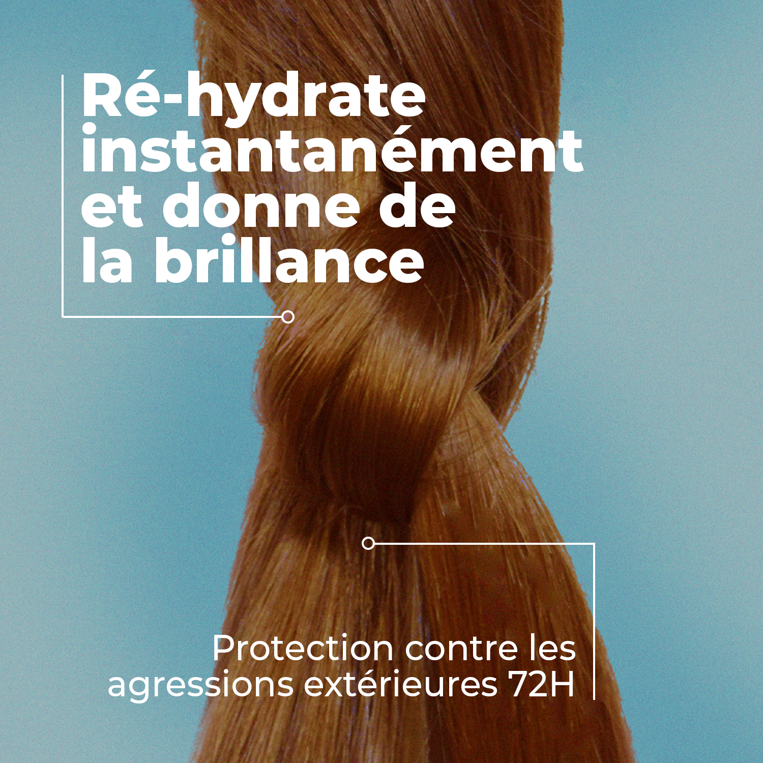 Cheveux ré-hydratés avec le Sérum SOS hydratation 