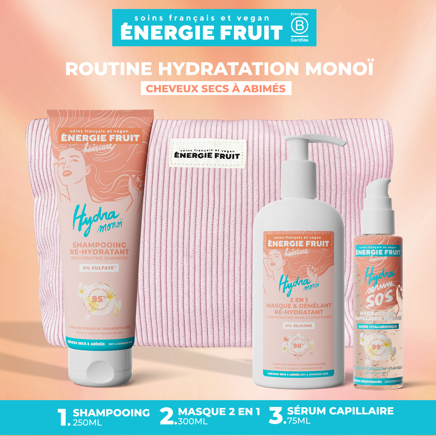 TROUSSE ROUTINE CAPILLAIRE HYDRATATION MONOÏ