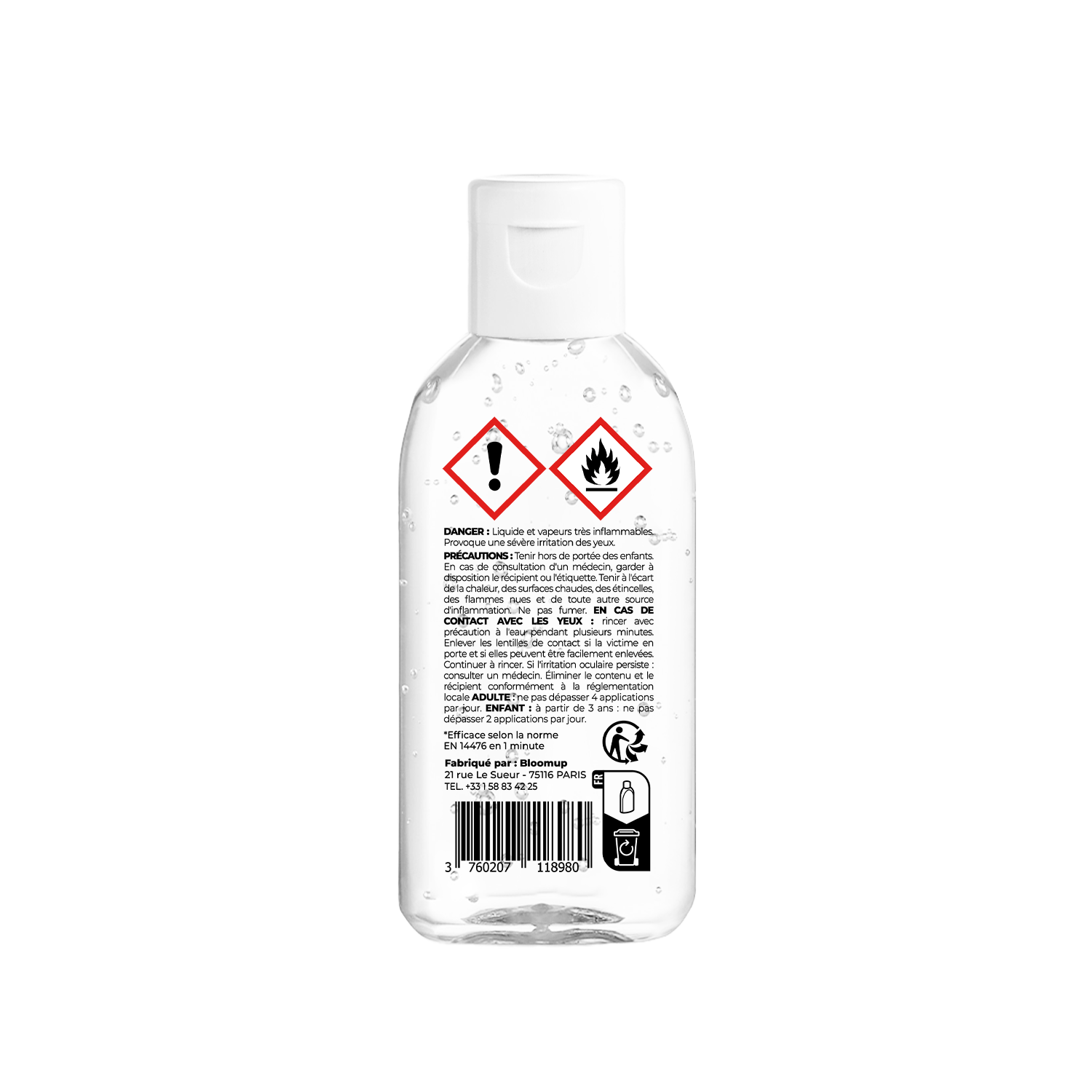 Gel hydroalcoolique parfum coco dos