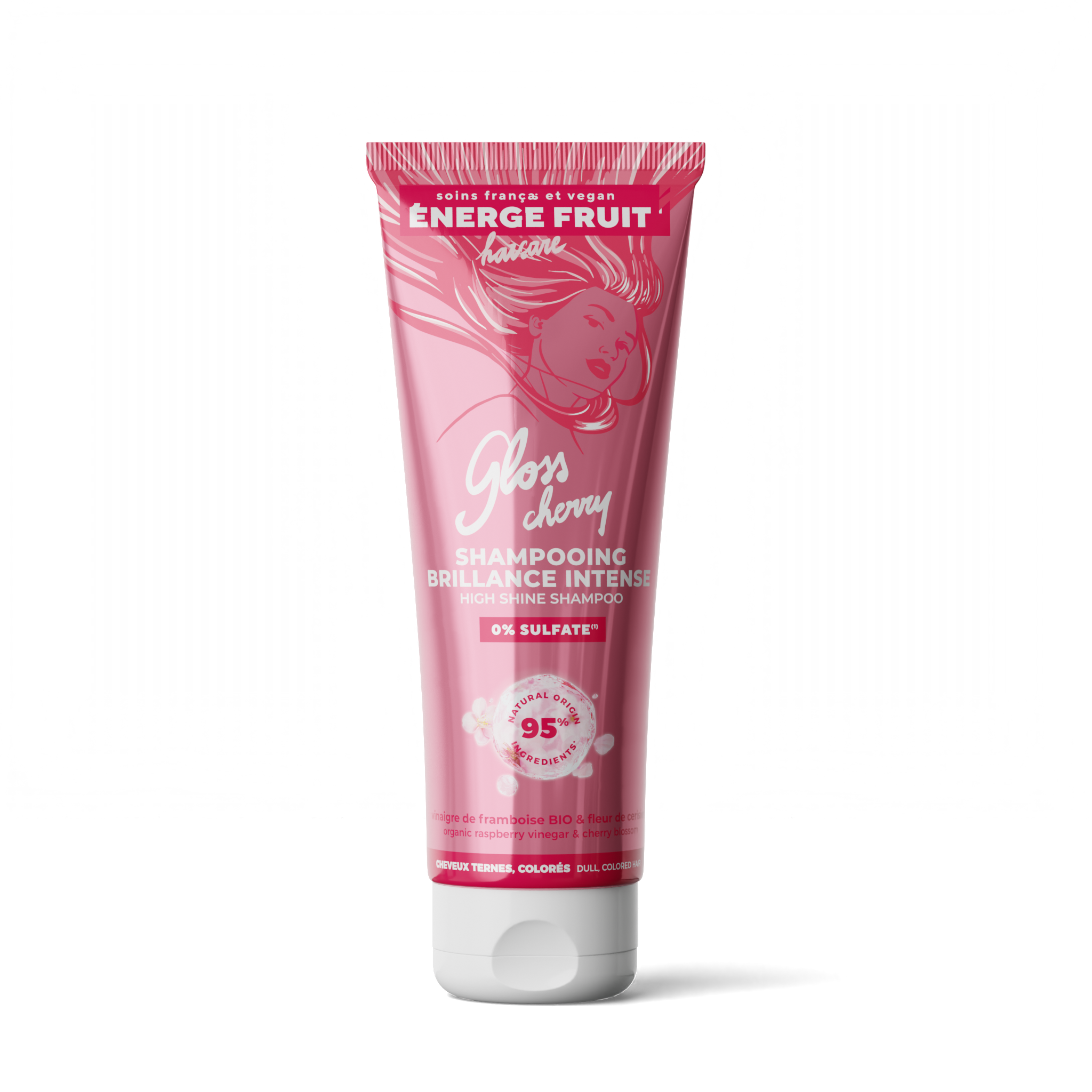 SHAMPOOING GLOSS CHERRY BRILLANCE INTENSE SANS SULFATE - CHEVEUX TERNES OU COLORES