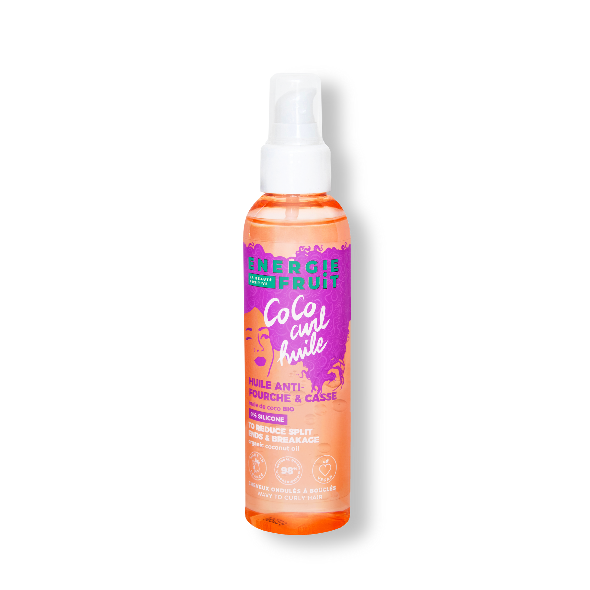 Huile capillaire coco curl huile anti fourche & casse huile de coco bio