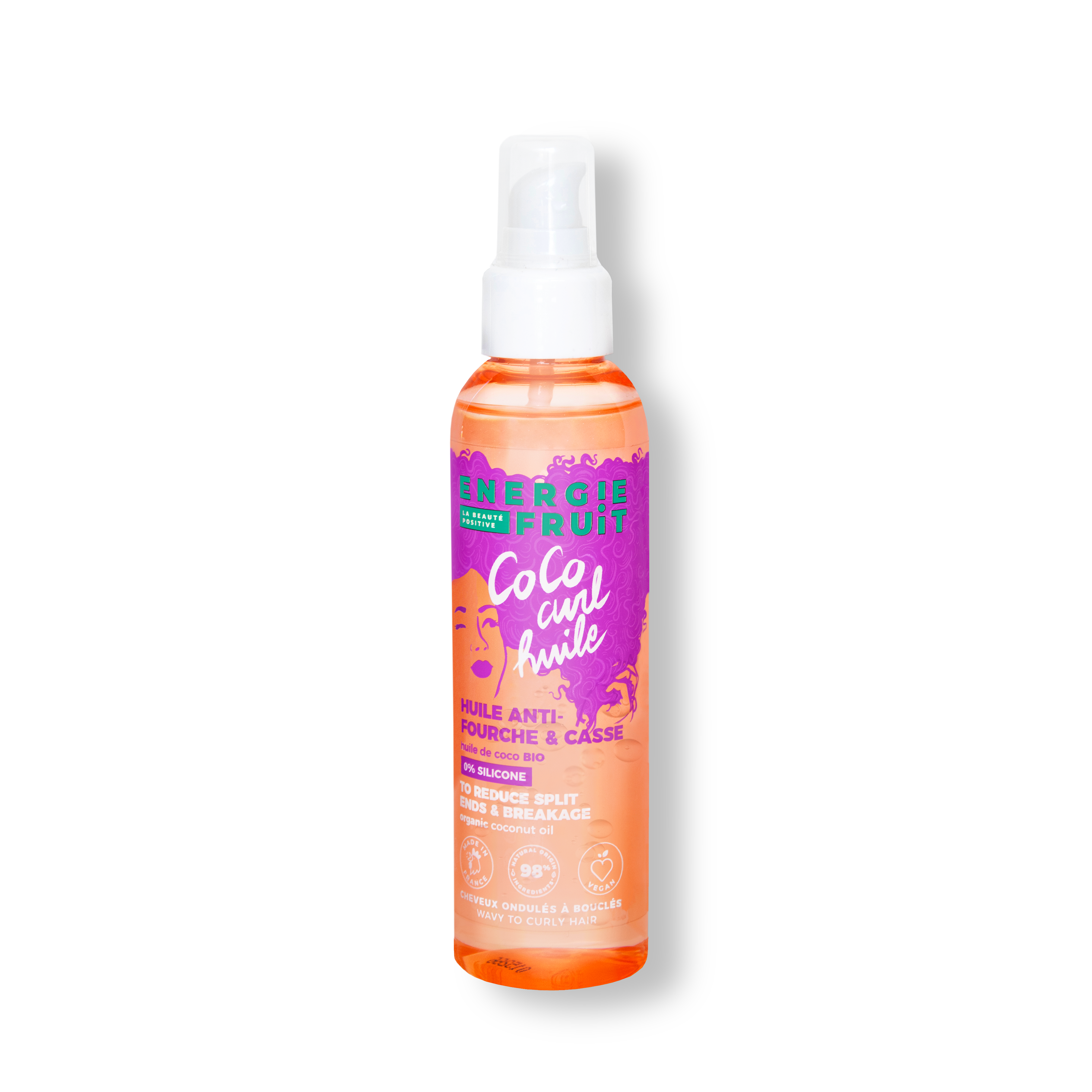 Huile capillaire coco curl huile anti fourche & casse huile de coco bio