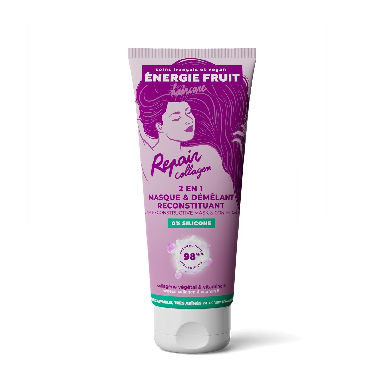 energie fruit MASQUE 2 EN 1 COLLAGEN REPAIR SANS SILICONE - COLLAGENE VEGETAL & VITAMINE B