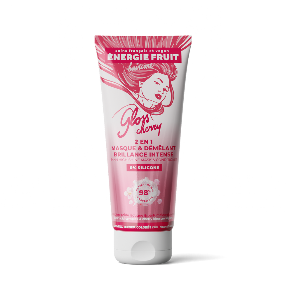 Photo packshot masque et démêlant Gloss cherry brillance intense 