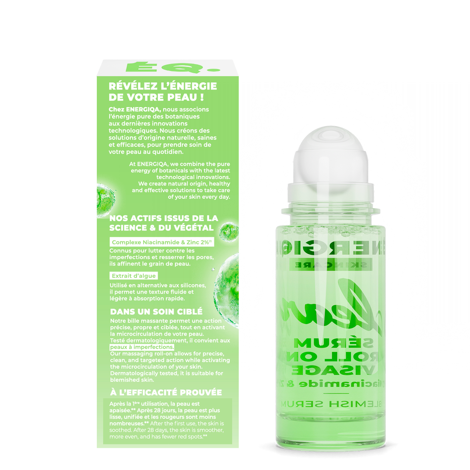 SÉRUM VISAGE ANTI-IMPERFECTIONS - NIACINAMIDE & ZINC - ROLL-ON 30ML