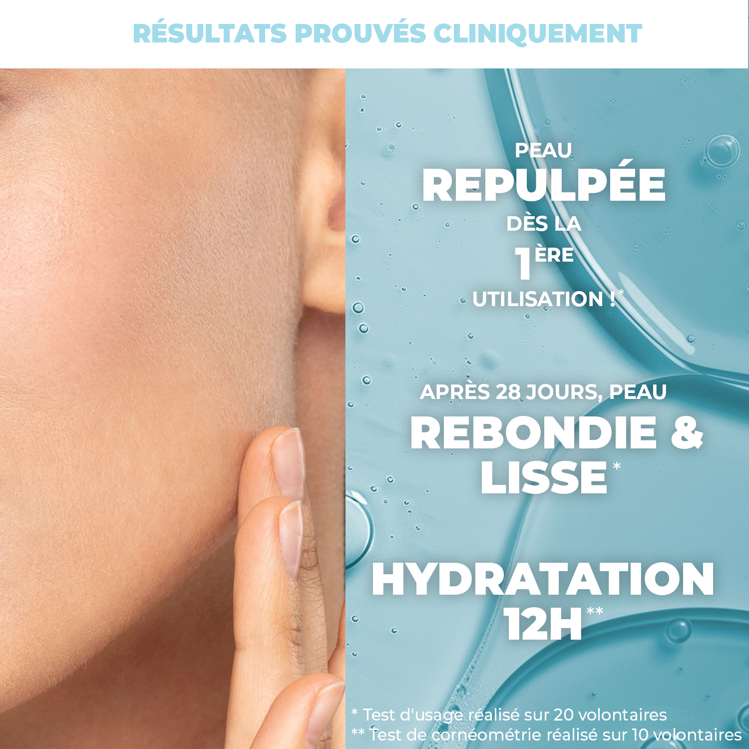 SÉRUM VISAGE HYDRATANT & REPULPANT - ACIDE HYALURONIQUE - ROLL-ON 30ML