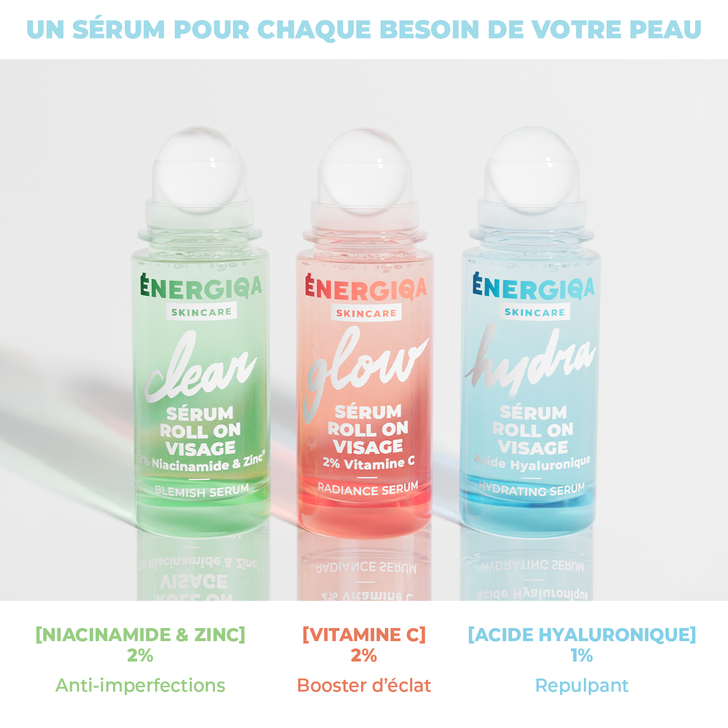 SÉRUM VISAGE HYDRATANT & REPULPANT - ACIDE HYALURONIQUE - ROLL-ON 30ML