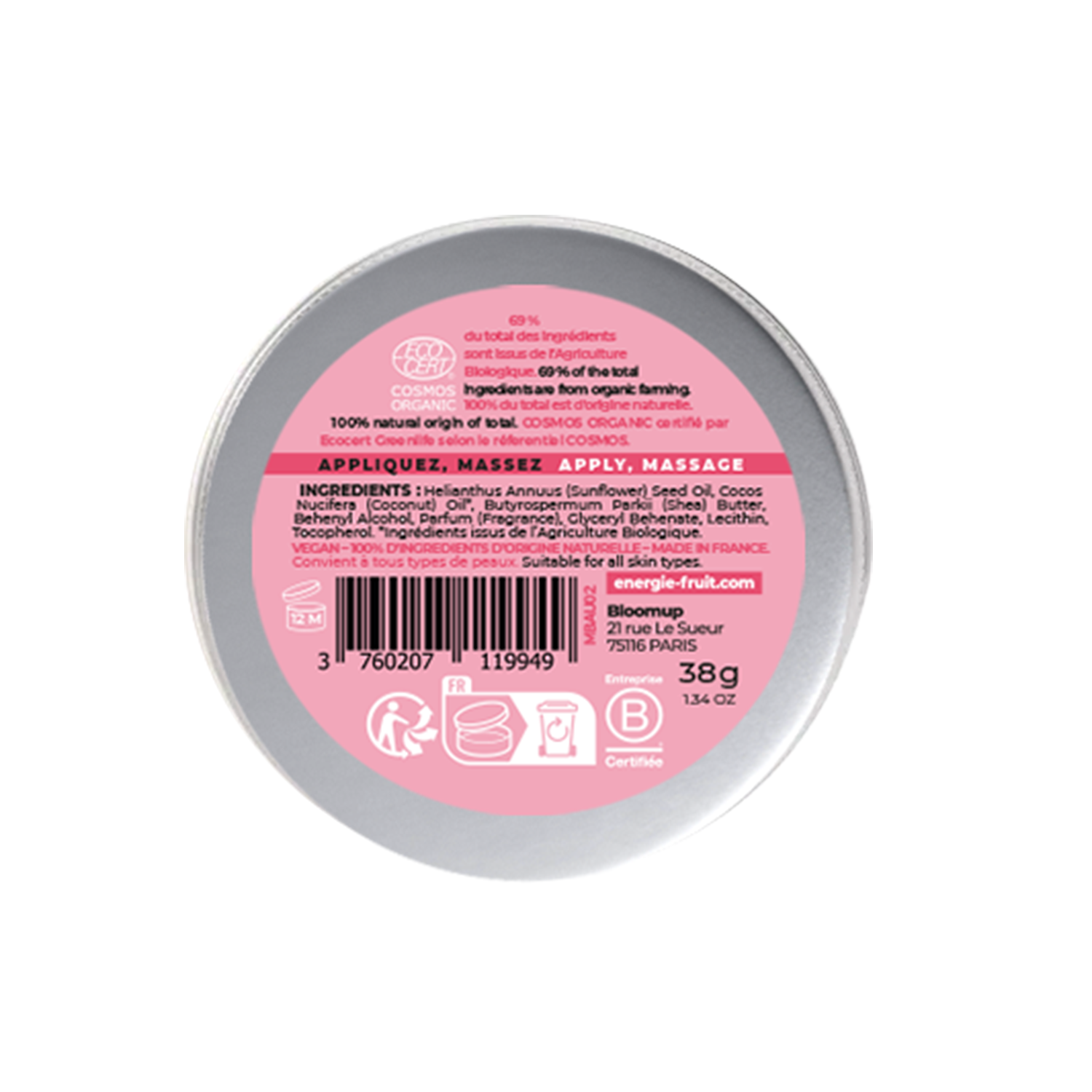 10-IN-1 MIRACLE BALM CERTIFIED ORGANIC BY ECOCERT - TRAVEL SIZE - CHERRY BLOSSOM