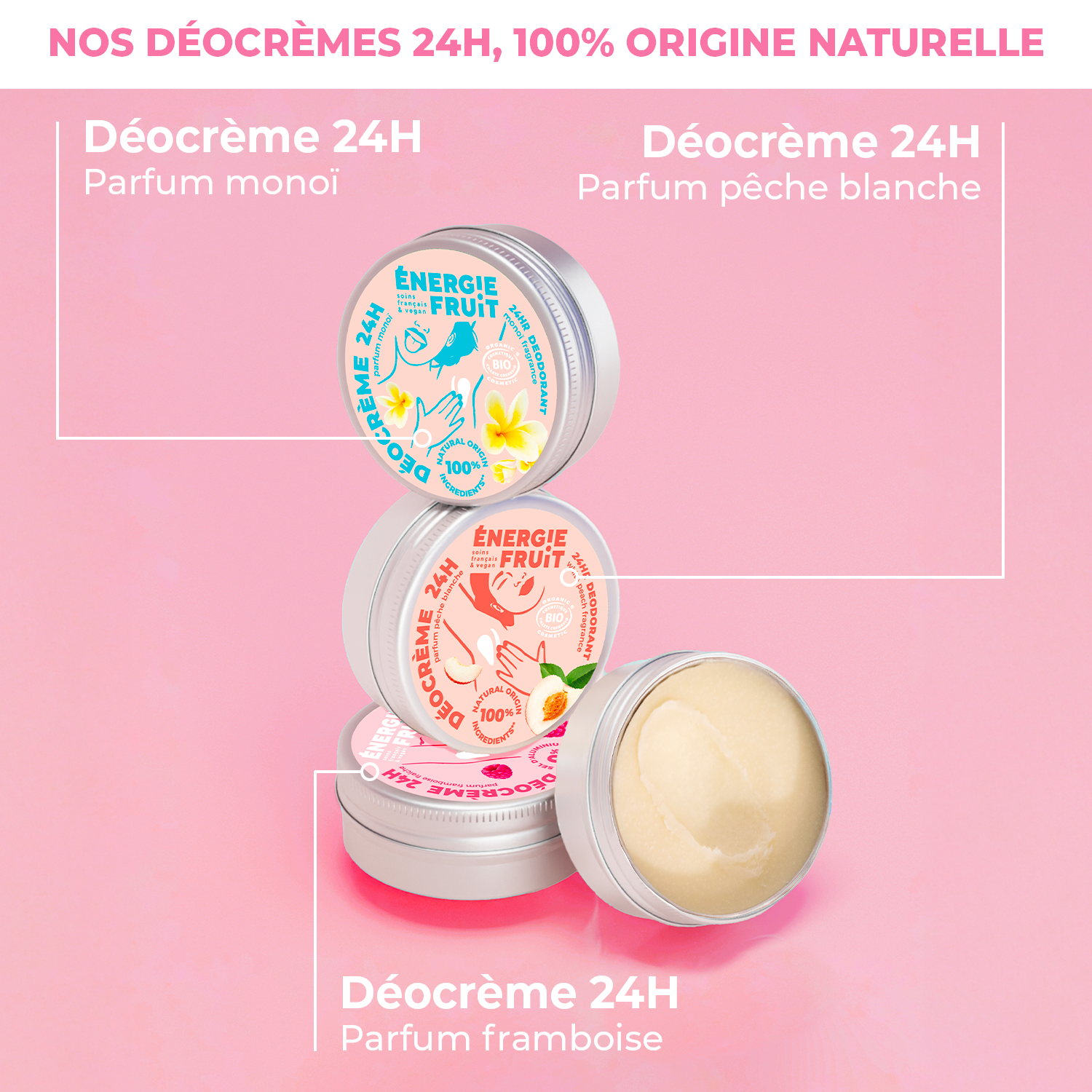 DÉOCRÈME 24H PARFUM FRAMBOISE - CERTIFIÉ BIO ECOCERT