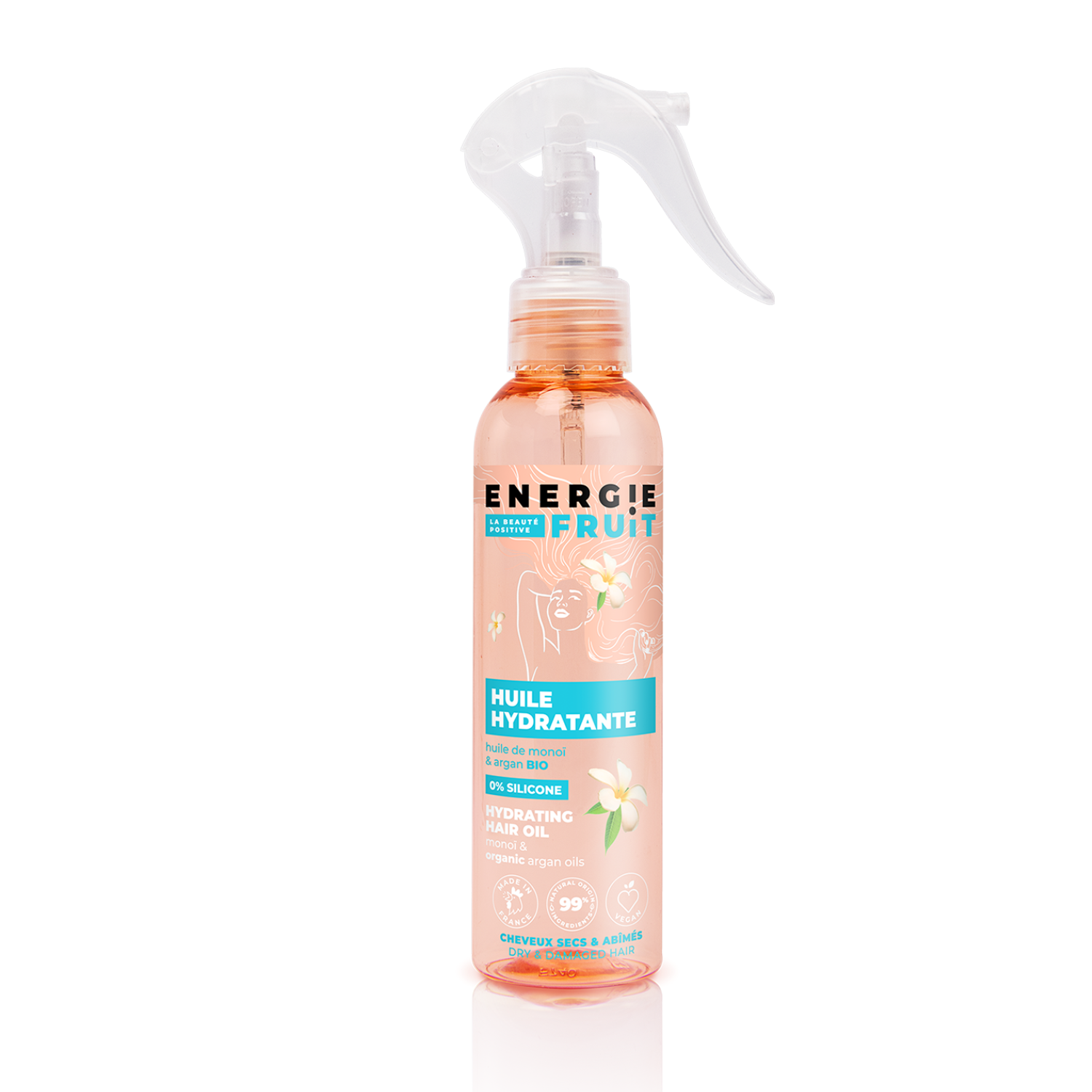 Huile hydratante cheveux huile e de monoï et argan BIO 
