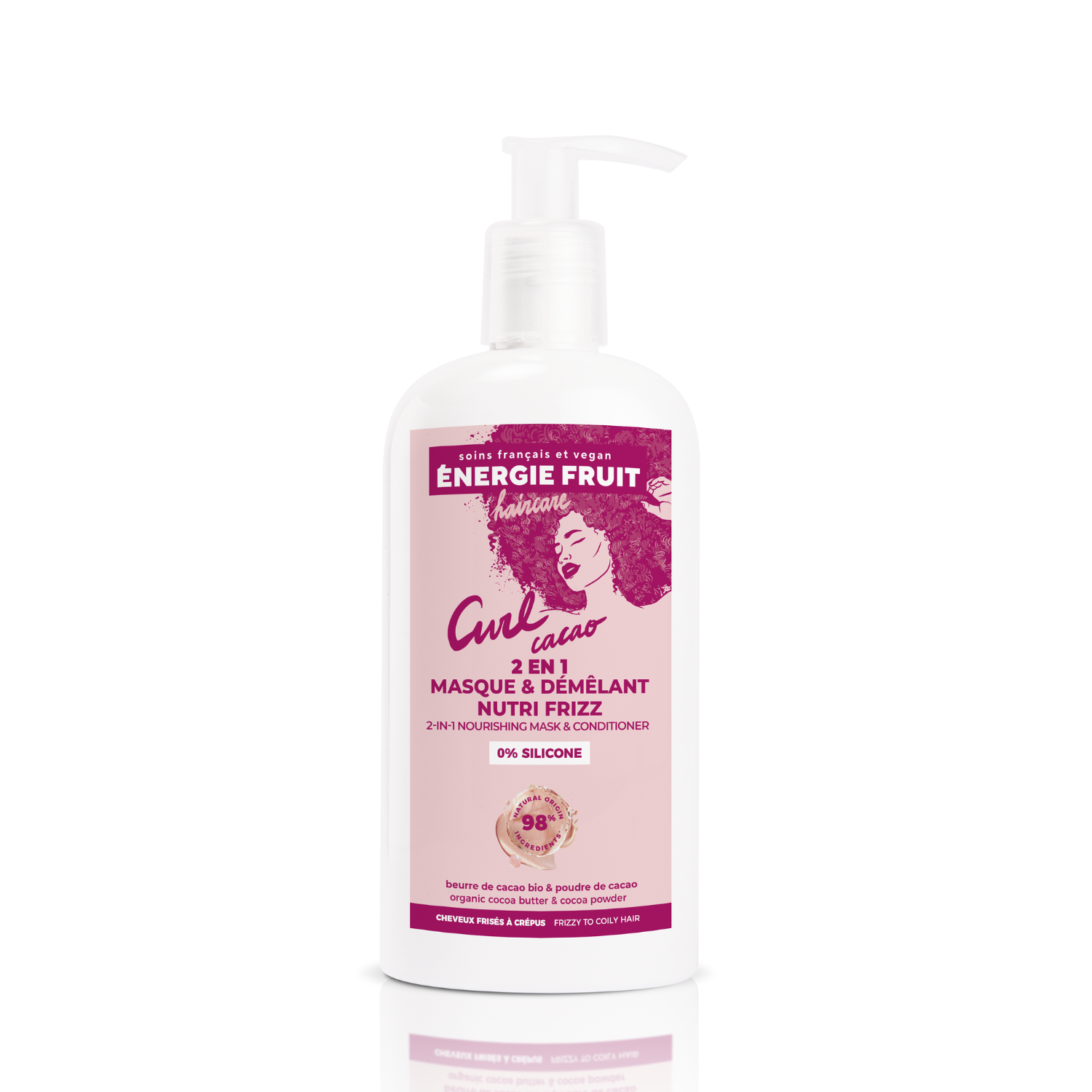 Curl cacao 2 en 1 masque et démêlant nutri frizz face