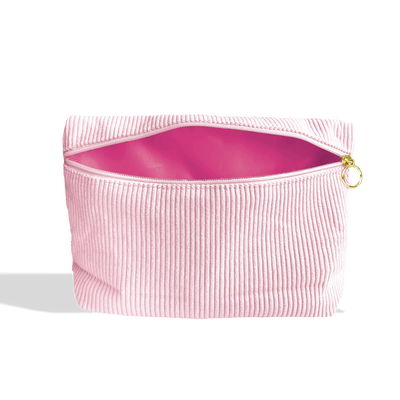 TROUSSE DE TOILETTE EN VELOURS XXL - ROSE PÂLE