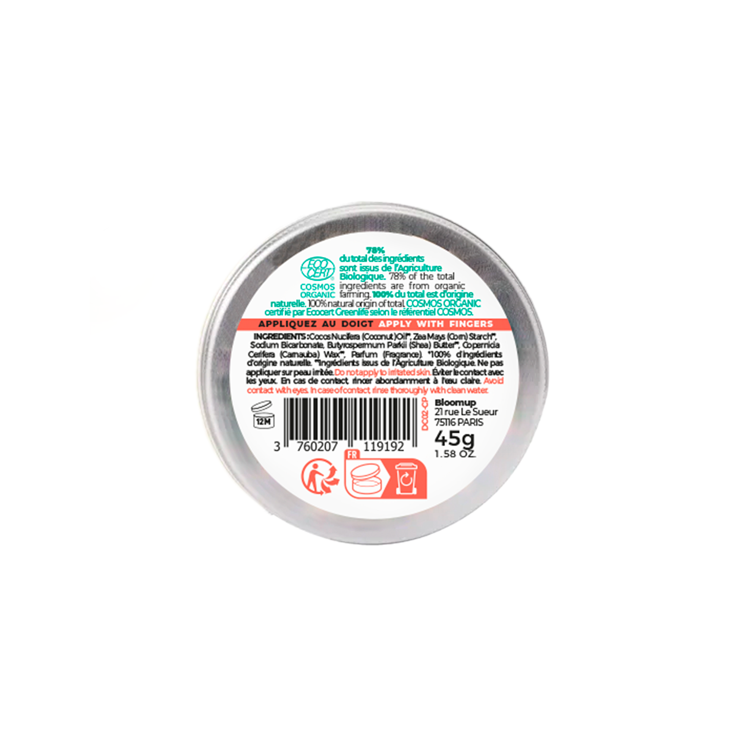 48H PEACH DEOCREME - CERTIFIED ORGANIC BY ECOCERT