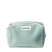 TROUSSE DE TOILETTE EN VELOURS XXL - VERT PÂLE