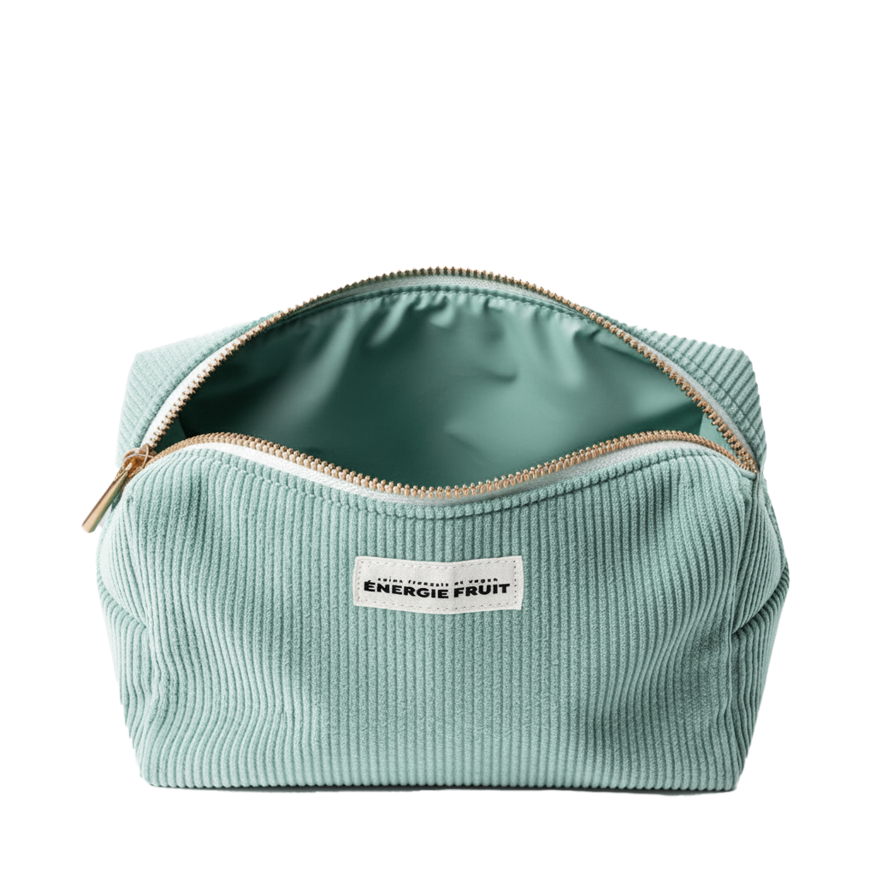 TROUSSE DE TOILETTE EN VELOURS XXL - VERT PÂLE