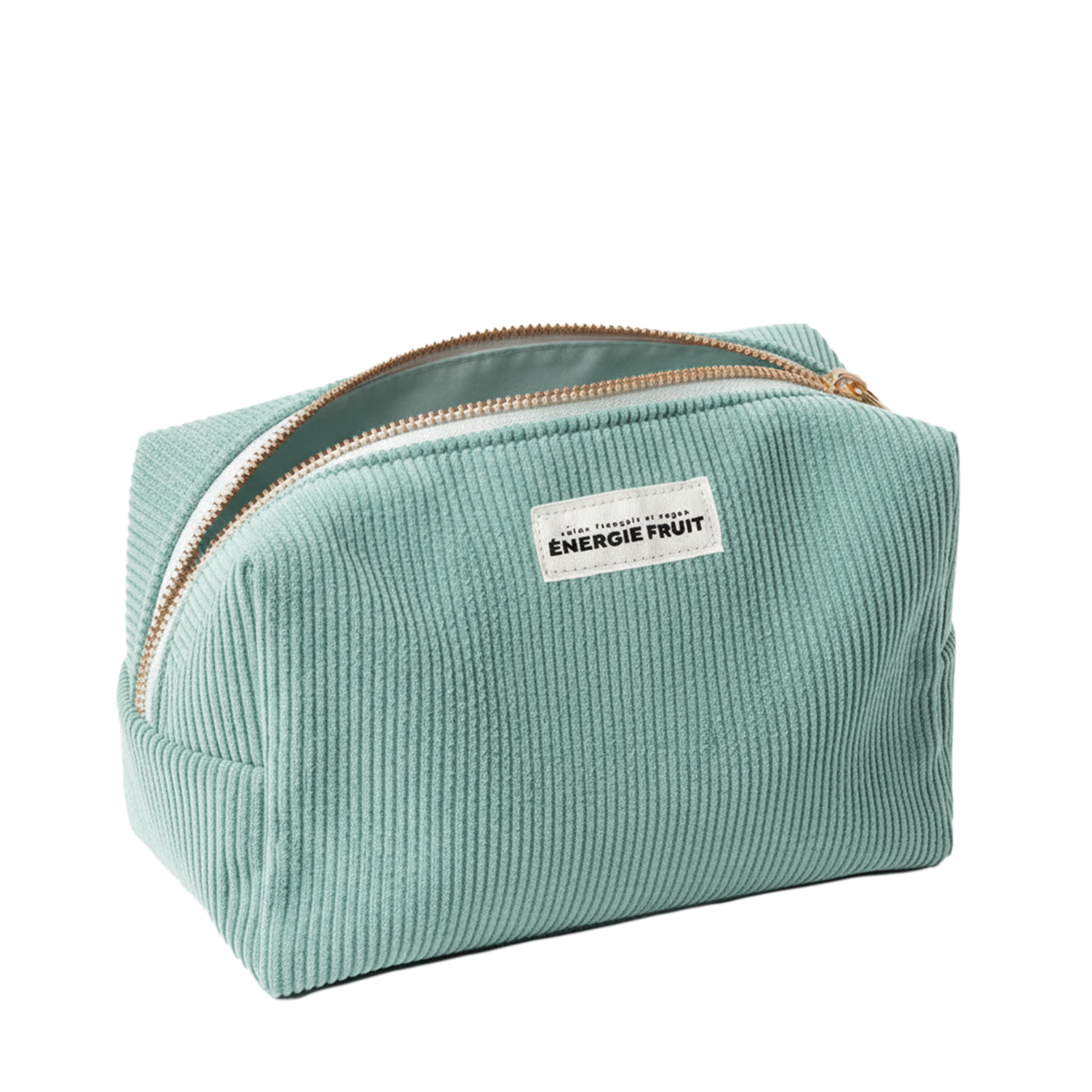 TROUSSE DE TOILETTE EN VELOURS XXL - VERT PÂLE