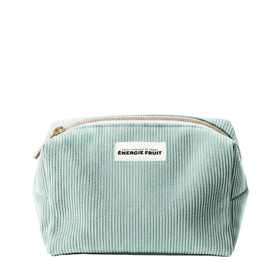 XXL VELVET TOILETRY BAG - PALE GREEN